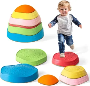 Non-Slip Outdoor Games for Toddlers Age 3 , Indoor & Outdoor Use 6 Pcs Stepping Stones for Kids ?C Toddler apprentice grid midwestern existence Stepping Stones for Balance and Sensory Play, Durable 
