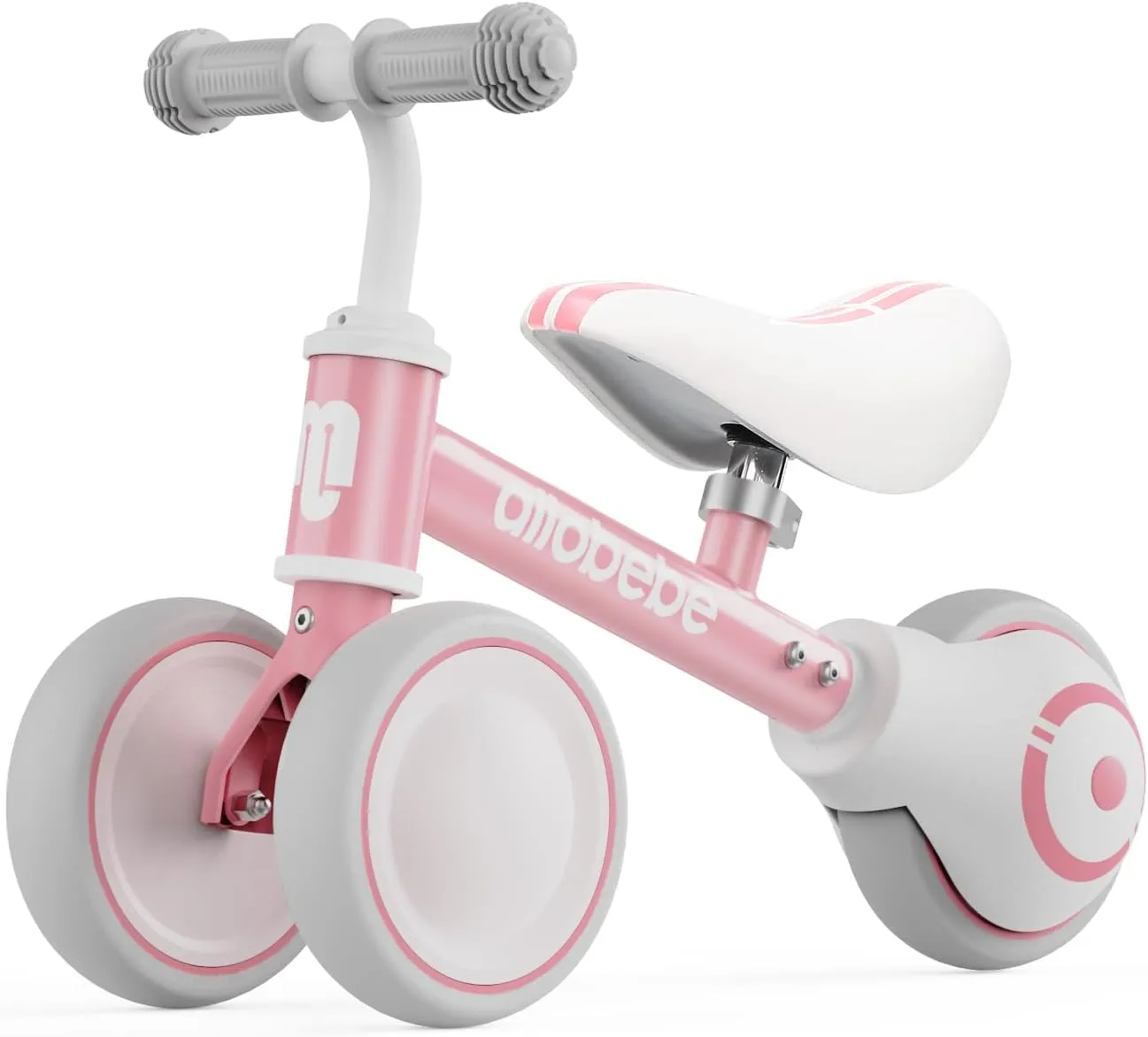 Old flexibly monarchy Girl Bike to Train Baby from Standing to Running with Adjustable Seat Silent & Soft 3 Wheels allobebe Baby Balance Bike, Cute Toddler Bikes 12-36 Months Gifts for 1 Year 