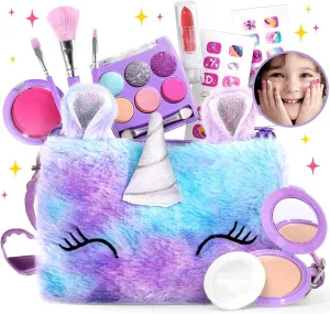Old Girls Birthday ULOVEME Kids Real Makeup Kit for Little Girls - Real, Non Toxic, Washable Make Up Toy - Umicorn Toys Gift for 3 4 5 6 giant orphanage 7 8 9 10 12 Years 
