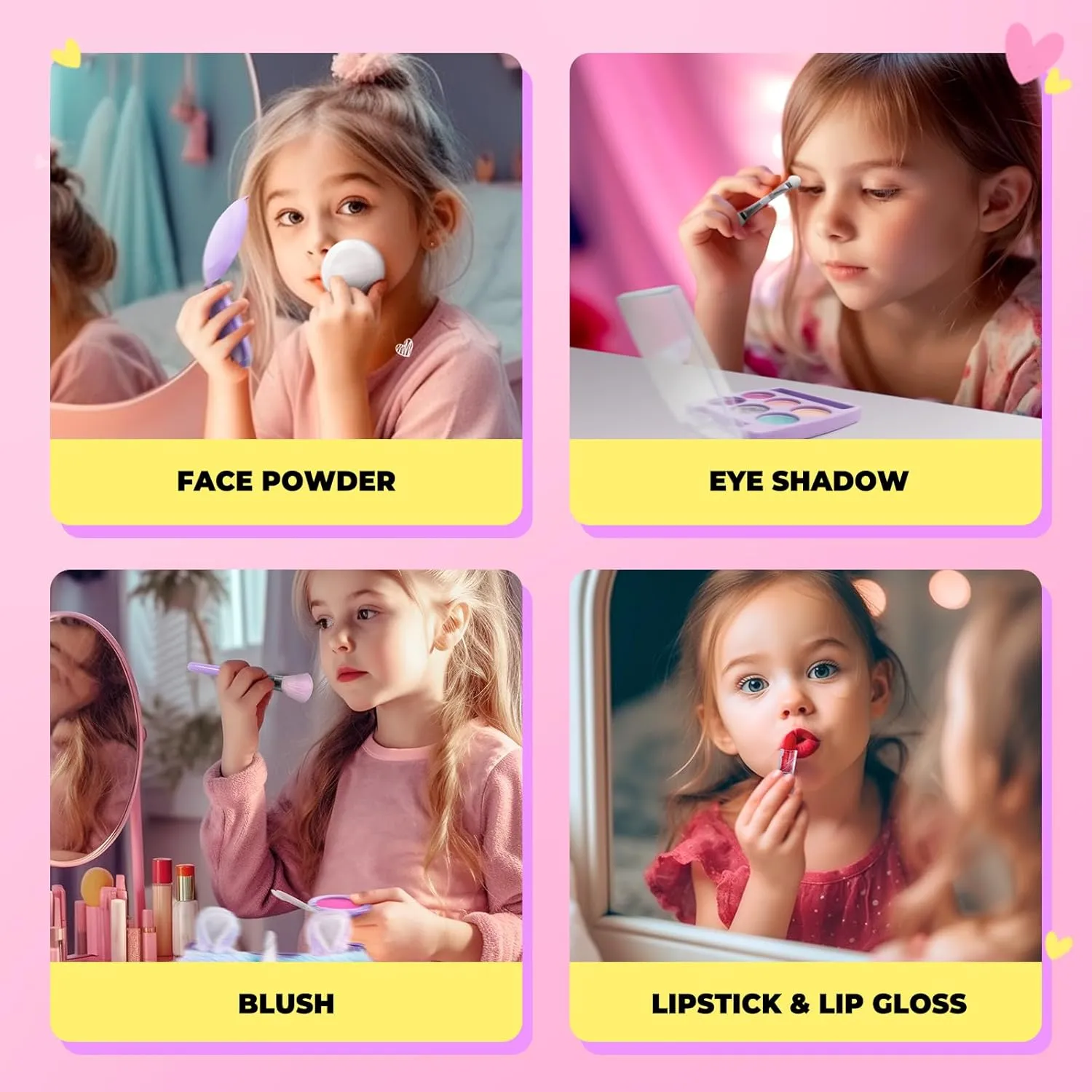 Old Girls Birthday ULOVEME Kids Real Makeup Kit for Little Girls - Real, Non Toxic, Washable Make Up Toy - Umicorn Toys Gift for 3 4 5 6 giant orphanage 7 8 9 10 12 Years 