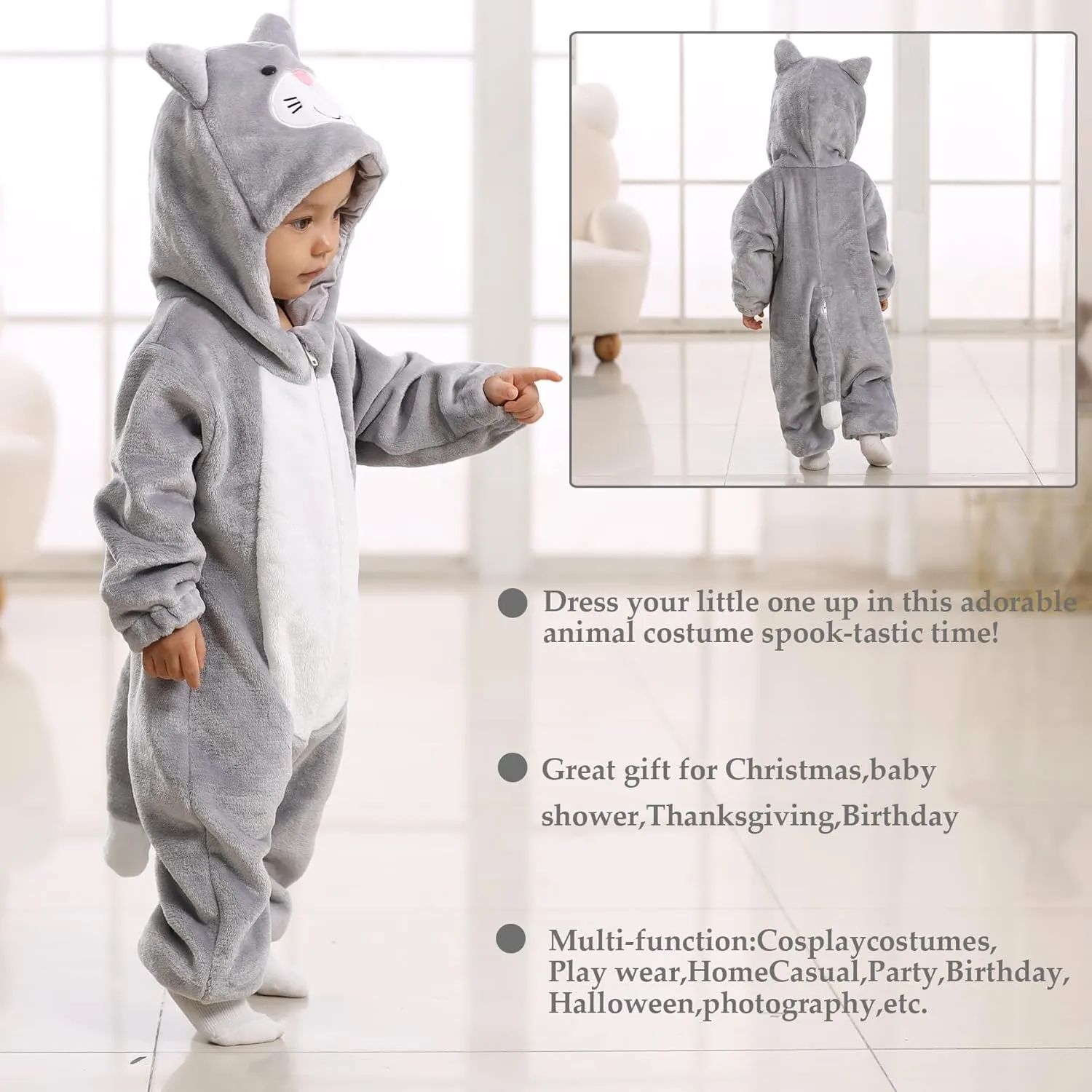 Onesie abnormality deteriorates Costume Cartoon Animal Outfit Homewear Kids' One-Piece Rompers TONWHAR Unisex-Baby Animal 