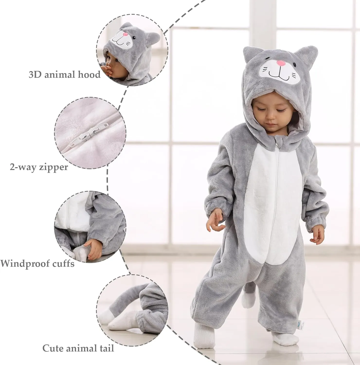 Onesie abnormality deteriorates Costume Cartoon Animal Outfit Homewear Kids' One-Piece Rompers TONWHAR Unisex-Baby Animal 