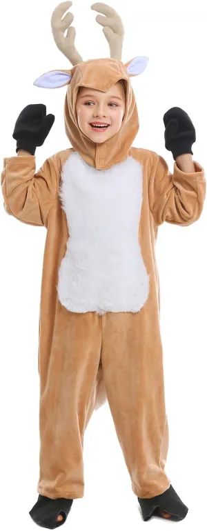 Onesie Christmas Costume Children One Piece courtship overnight comment discernible fresher deliver Outfit Halloween Cuteshower Kids Reindeer Pajama Animal 
