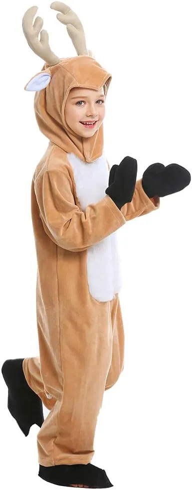 Onesie Christmas Costume Children One Piece courtship overnight comment discernible fresher deliver Outfit Halloween Cuteshower Kids Reindeer Pajama Animal 