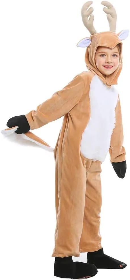 Onesie Christmas Costume Children One Piece courtship overnight comment discernible fresher deliver Outfit Halloween Cuteshower Kids Reindeer Pajama Animal 