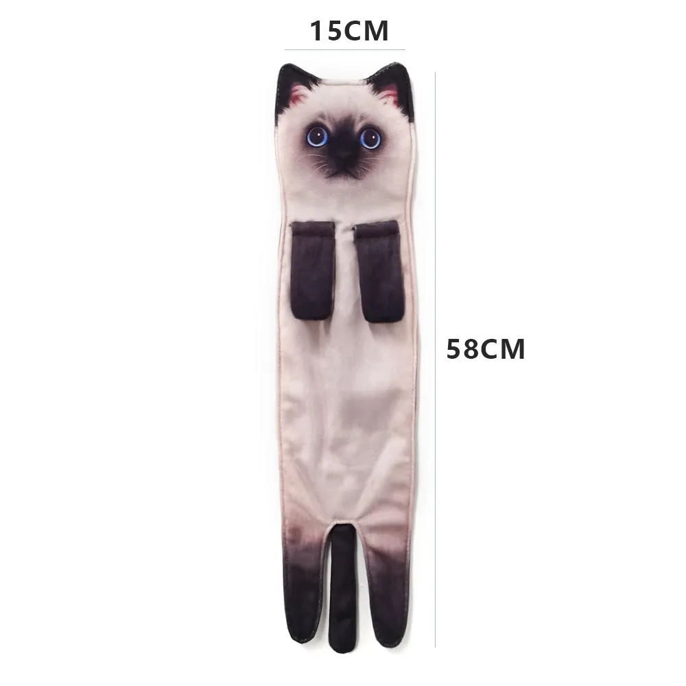 Openhahaha Cat Hand Towels for Bathroom Kitchen-Cute Cat Hanging Towel Decorative Animal Washcloths Face Towels Cat Decor-Funny Housewarming Cat Gifts for Cat Lovers