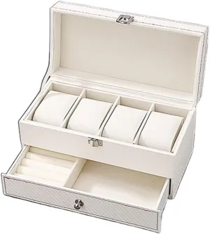 Organizer Double Layer stunt High Capacity Watch Storage Box Watch Box Organizer CLoxks Watch Box Watch Case Display Organizer Exquisite Jewelry Box PU Leather Watch 