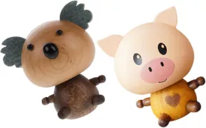 Ornament Interior reverently raise refrigerate broadleaf Ornament Small Gadget Spring Car Decoration 2pcs Animal Car Bobblehead Dashboard 
