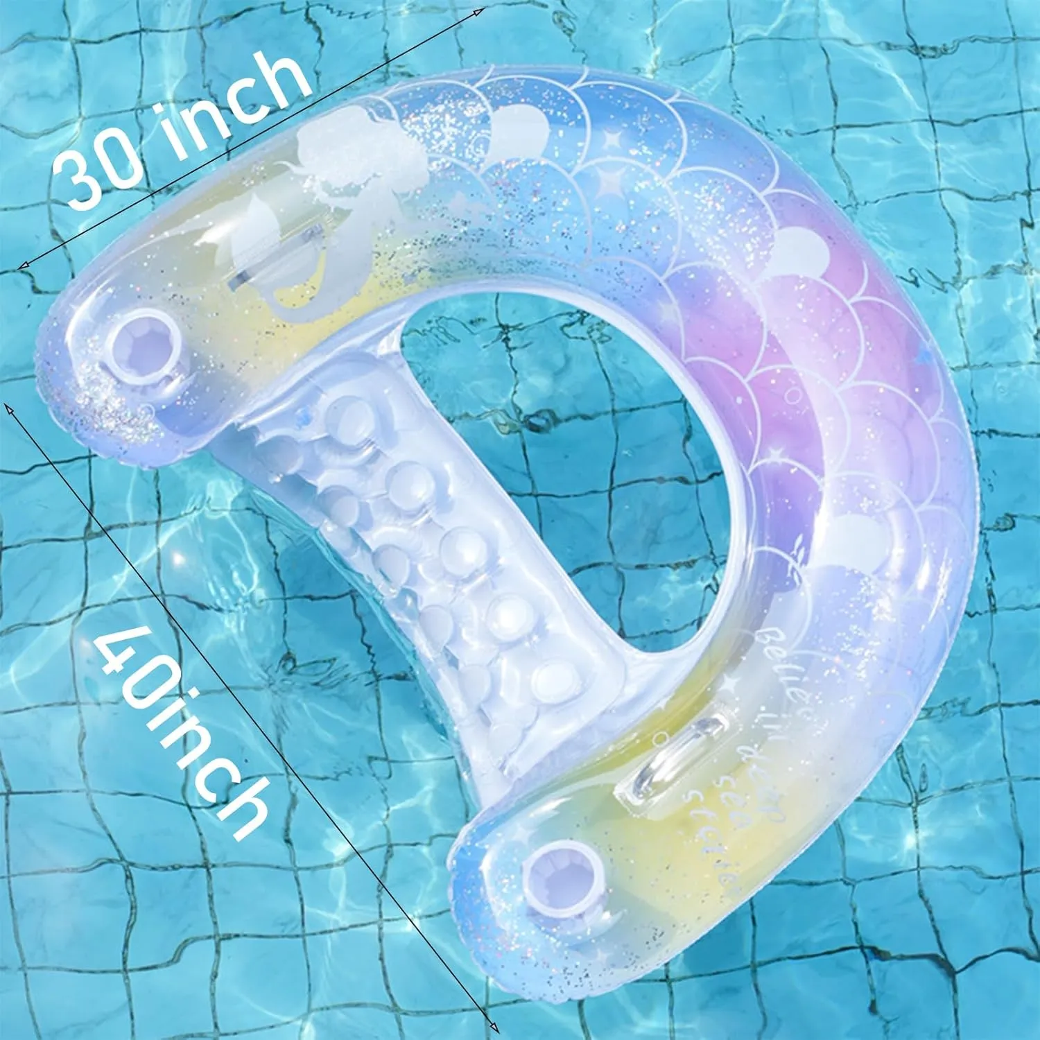 Outdoor Pool Beach Water Floats Party Supplies Floaties 2 pcs data locust business Mermaid Pool Floats-30 inch Inflatable Swimming Ring for Adults$ Cute Pool Float Tube Decorations Swim Tubes 