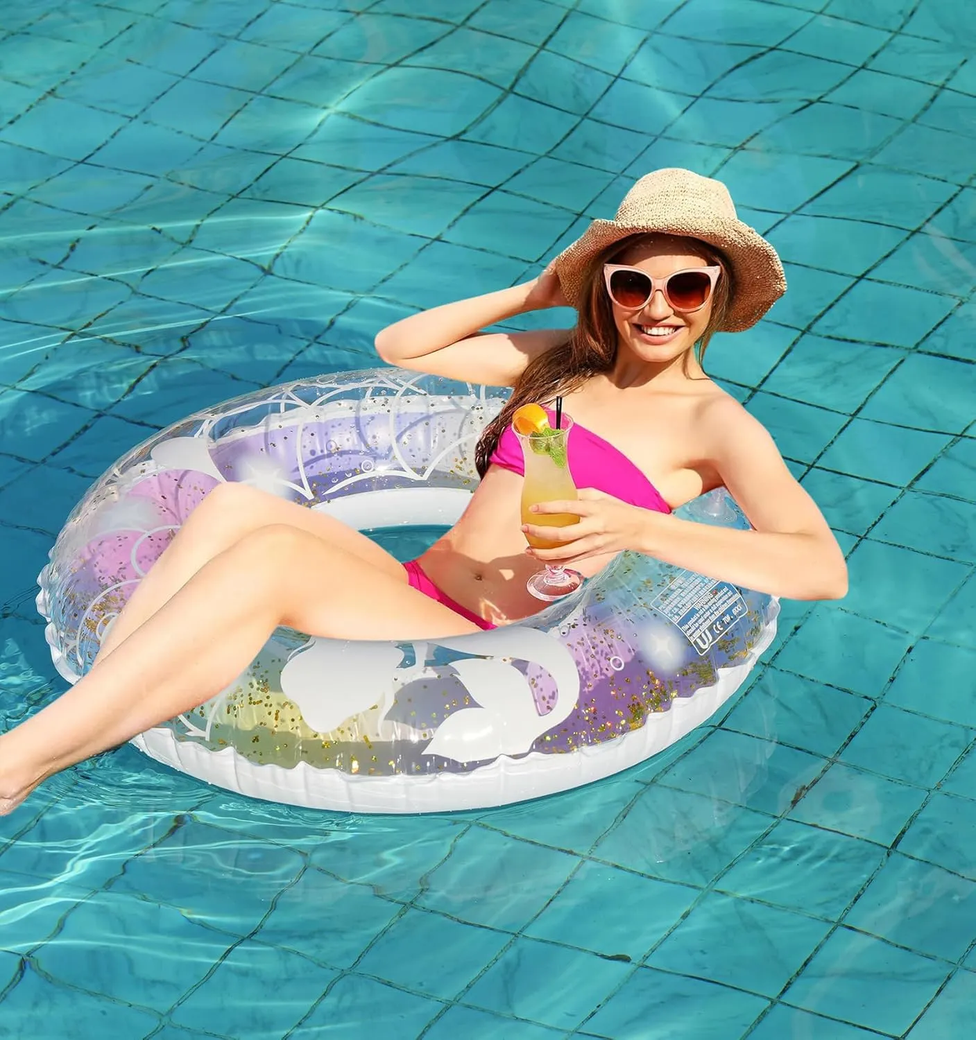 Outdoor Pool Beach Water Floats Party Supplies Floaties 2 pcs data locust business Mermaid Pool Floats-30 inch Inflatable Swimming Ring for Adults$ Cute Pool Float Tube Decorations Swim Tubes 