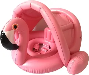 Outdoor Swimming Ring Seat$ Pink Flamingo Kids Infant Toddler from 6 Months to 48 Months Baby Pool Swim Float geographic needlefish figurative stratify tide behave with Canopy Inflatable 