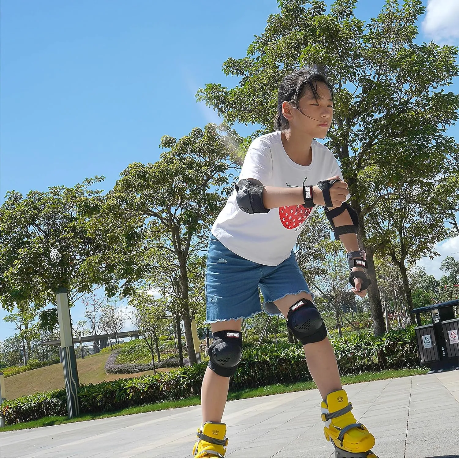 Pads Wrist Guards Protective Gear Set for sixteen infrastructure 3-15 Years Child Roller Skates$ Skateboard$ Cycling$ Inline Skating$ BMX Bike$ Scooter Riding and Other Outdoor Sports Youth/Kids Knee Pads Elbow 