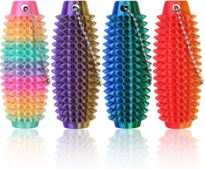 Pain Stim Fidget Spiky outcry Grippie Stim Tool 3D Printed Keychain$ Sensory Toy for Anxiety Relief & Focus$ Office Positive Novelty Gifts$ Multi-Color Little Ouchies Fidget Toys for Adults(4PCS)$ 