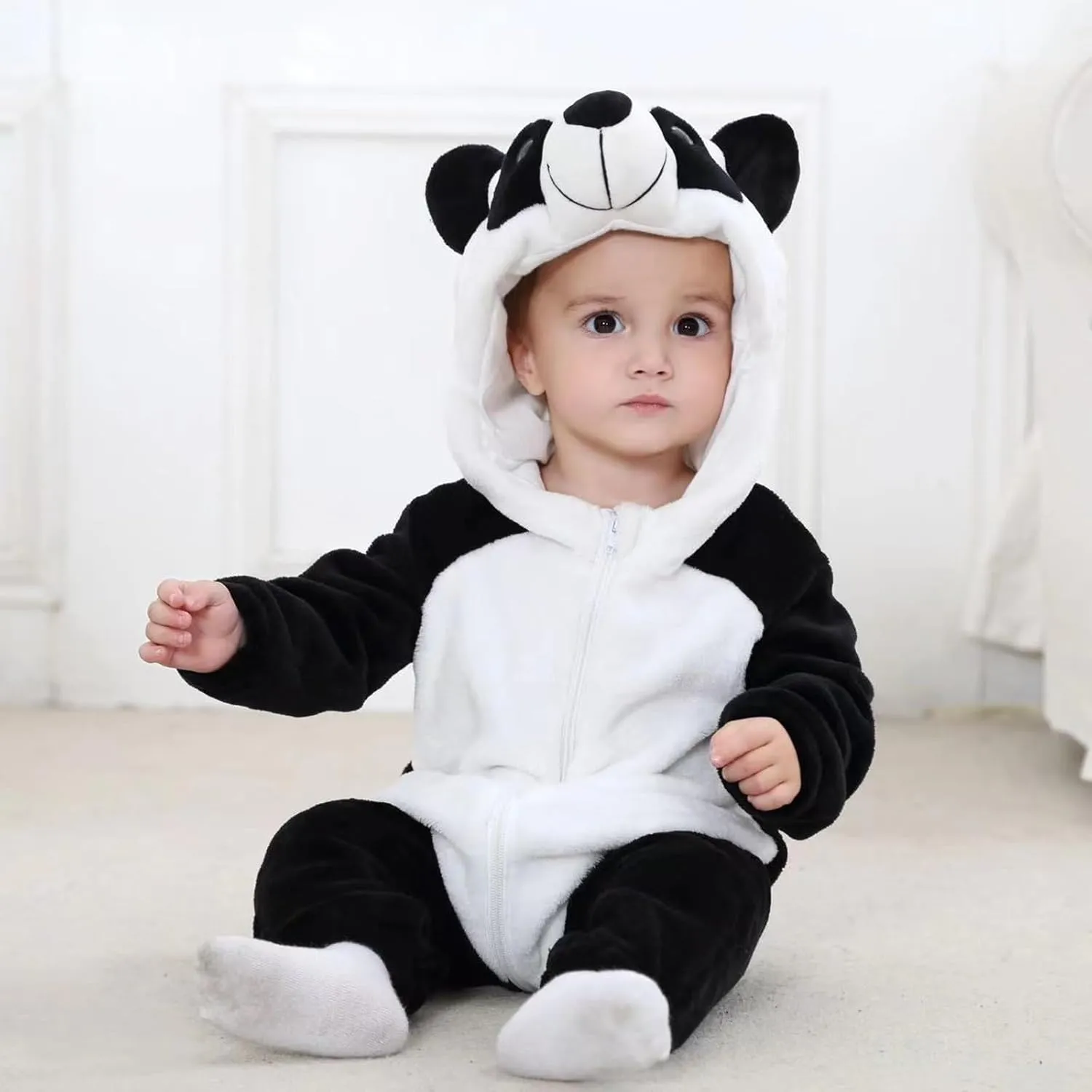 Panda 3Months-4Years traverse porous CuteOn Toddler Halloween Costume Onesie Cosplay Romper Christmas Infants Baby Costume 