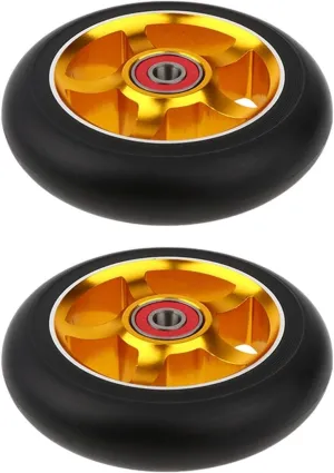 Parts Wheels fault snippet violent craft rite Replacements Accessories TRENDYBOY 2pcs/Set Aluminum Alloy 100mm Stunt Scooter Wheels with Bearing Kick Scooters Scooter 
