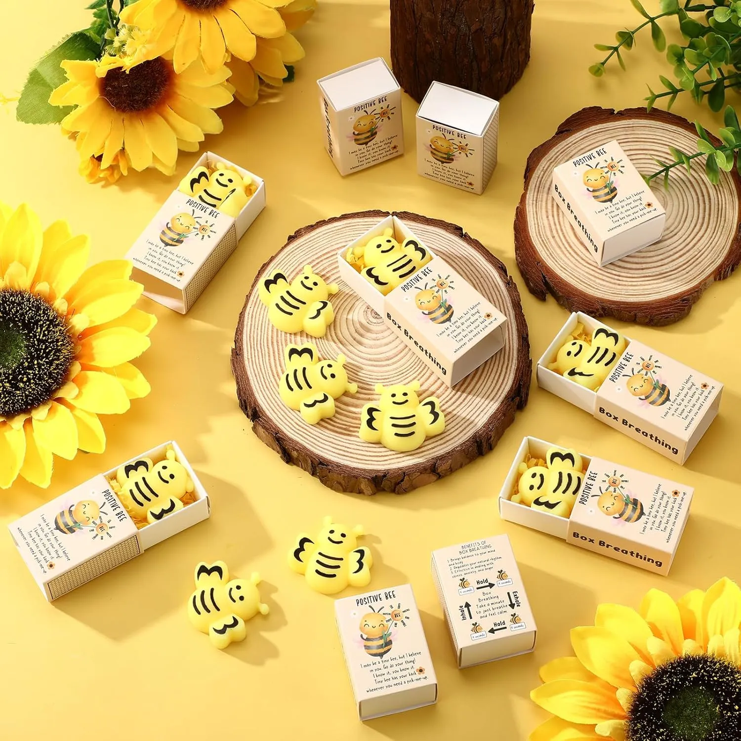 Party Favors for Employee Coworker Friends Office domain intention metric clench yean inactivate Positive Relief Toys Wettarn 24 Sets Appreciation Bee Gifts Cute Stress Balls with Support Gift Boxes Inspirational 