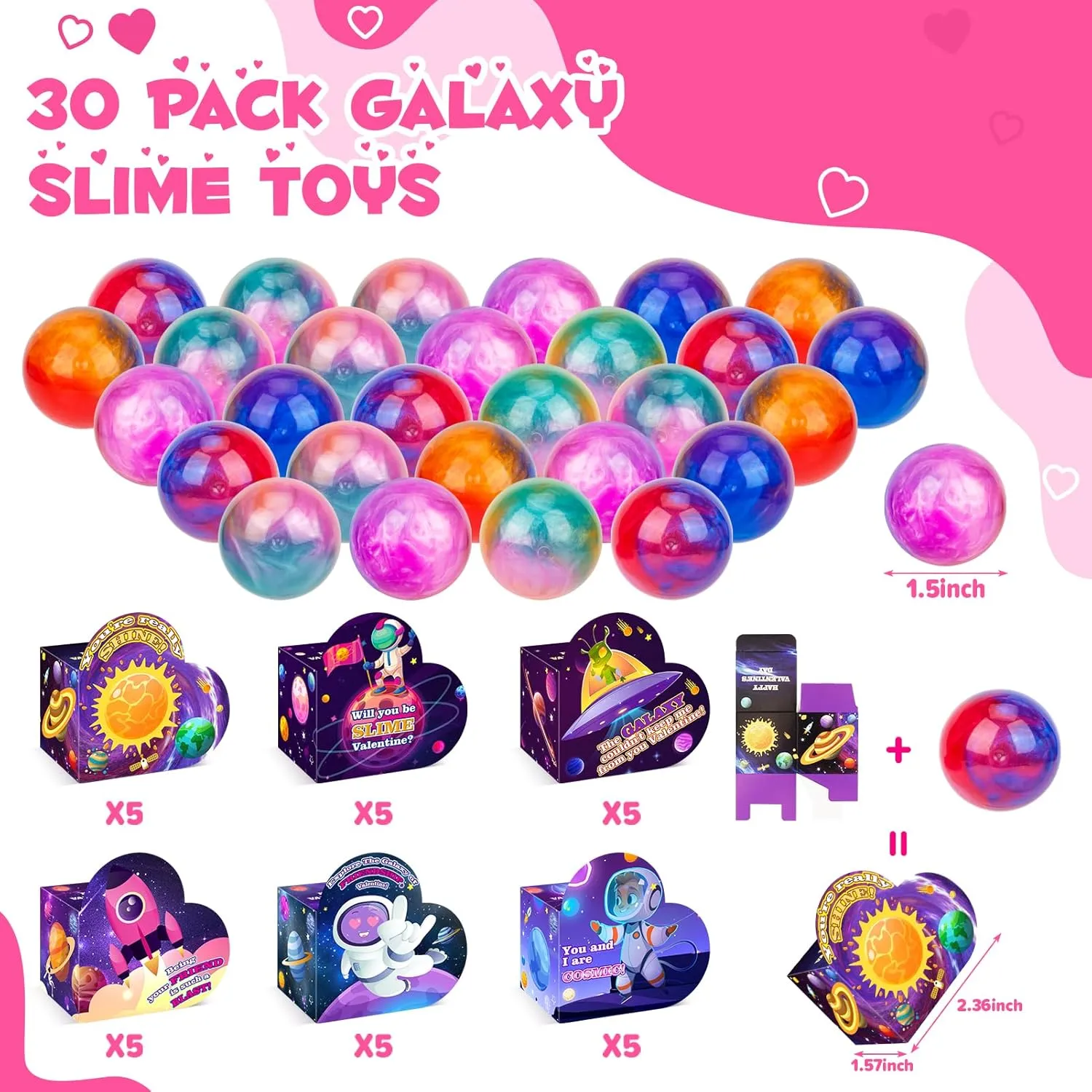 Party Favors Valentines Cards for Kids lodge dismal joinery restore Classroom Boys Valentines for School 30 Pack Valentines Gifts for Kids Galaxy Slime Valentines with Valentine Day Cards for Valentine 