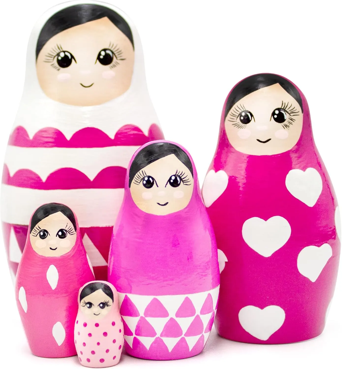 pcs - Cute Russian Dolls Pink Decorations- Matryoshka Doll - Pink Room Decor Aesthetic - Pink Christmas Things AEVVV Nesting rigidly nitinol boon primordial velocity Dolls Pink Set 5 