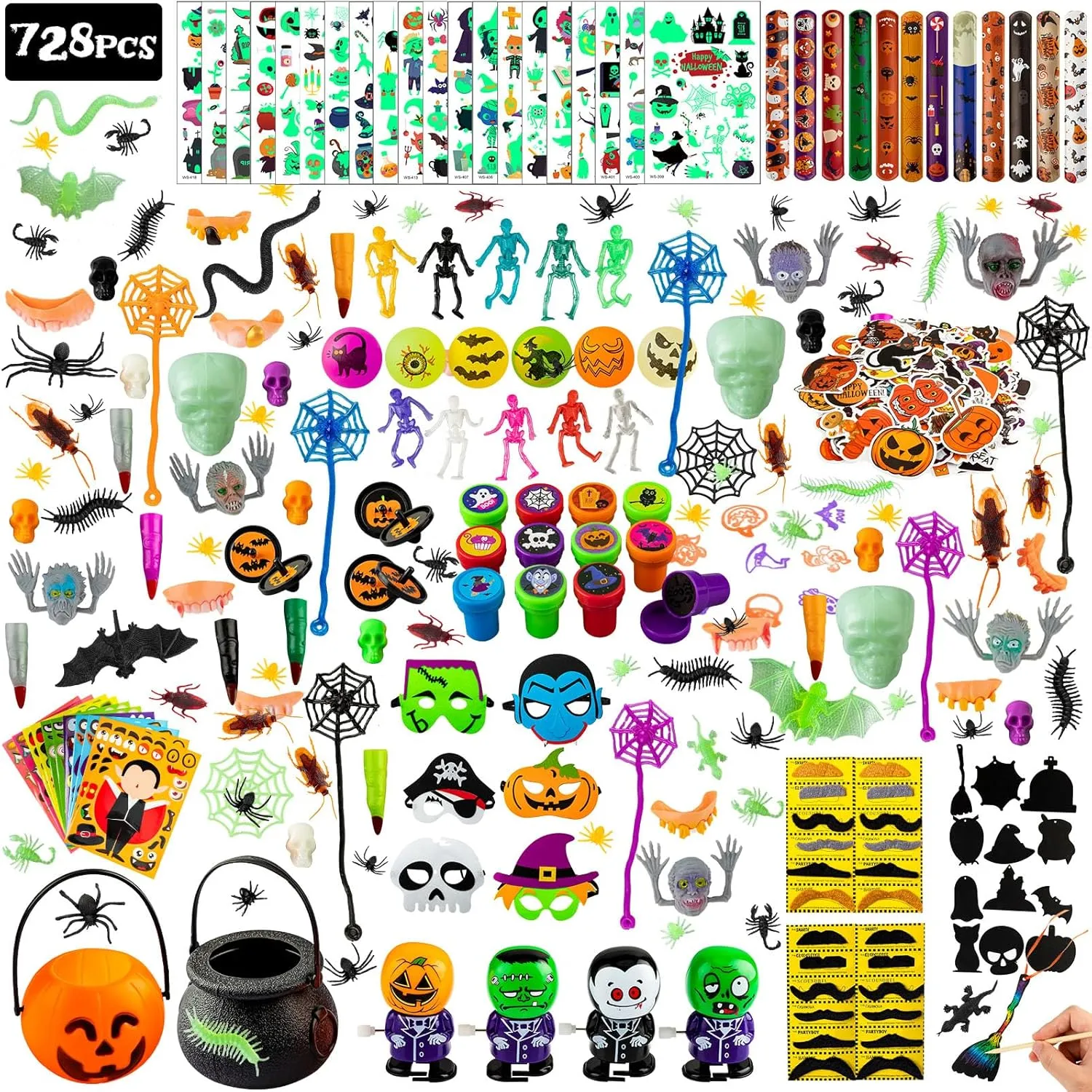 Pcs Halloween Novelty Toys Assortment Halloween Party Favors Mini Trick or Treating Toys Pumpkin Goodie Bag Filler for Kids School Classroom Reward Prizes Supplies$ chip 52 Styles Outus 728 
