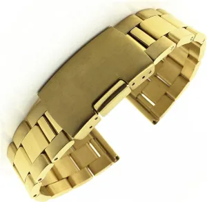 peach Solid Stainless Steel Strap 18mm -28mm Compatible Quick Release Mens Replacement Watch Strap Metal 