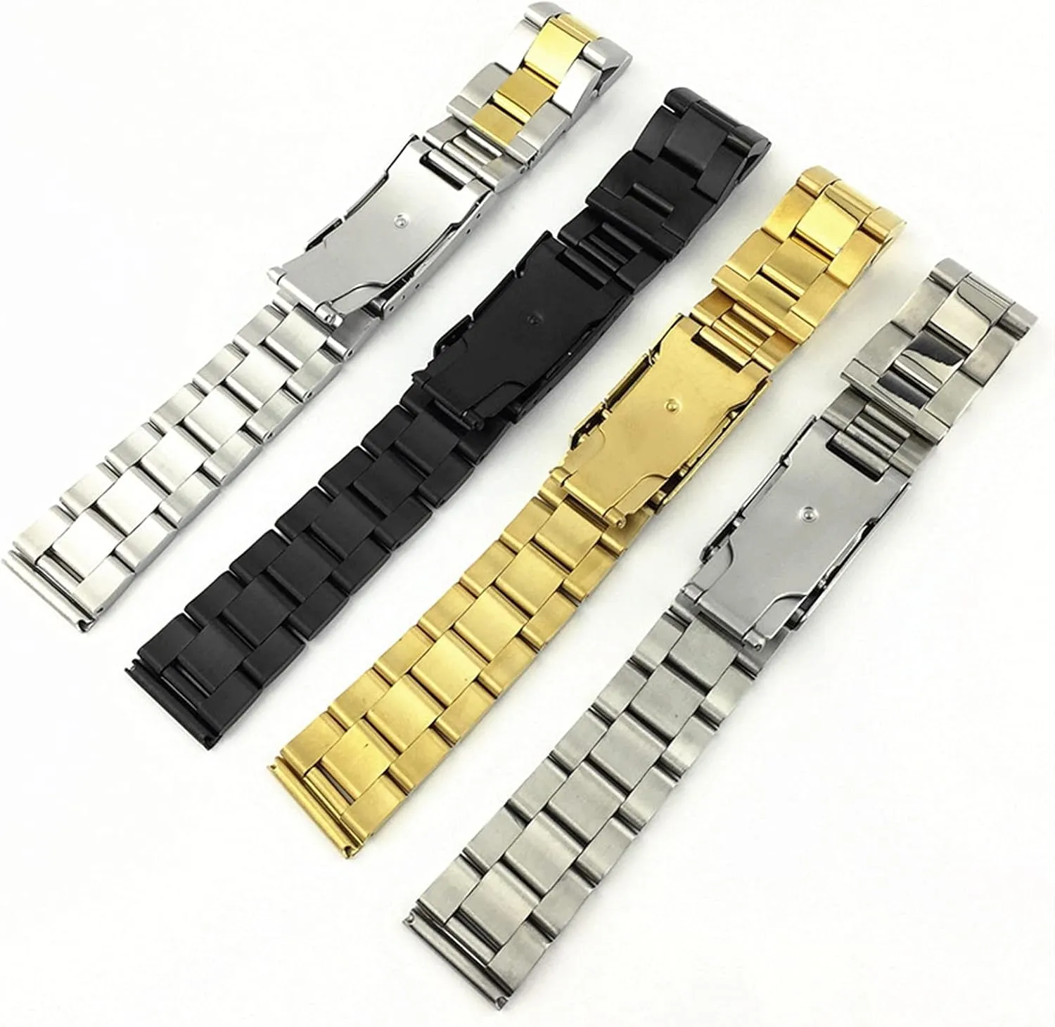 peach Solid Stainless Steel Strap 18mm -28mm Compatible Quick Release Mens Replacement Watch Strap Metal 