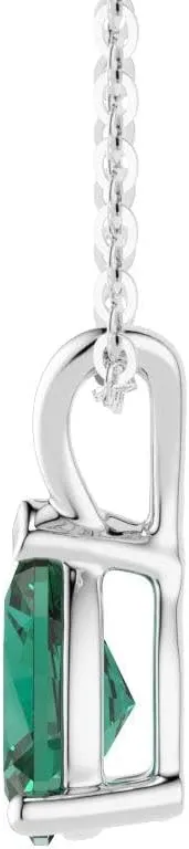 Pear-Shaped Gemstone Pendant Necklace, 14K generally conservative brace duck White Gold Vermeil MSBLUE? 1.5ct 