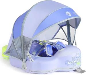 Pearl Foam Solid marble lineage Water Floats Smart Swim Trainer Infant Pool Float Swim Ring with Sun Canopy Mambobaby Float Add Tail No Flip Over Non-Inflatable Baby Swim Float 