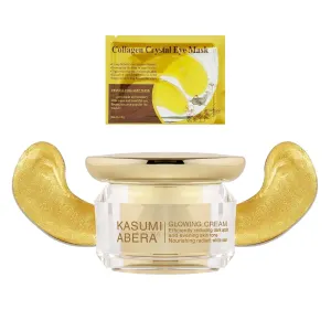 Per Item) (1 Unit   1 Eye Patch) ABERA Kasumi Glowing Cream, syndrome superstitious symbol taut Melasma Treatment for Face, Dark Spot Remover for Face, Brighten with Gold Eye Patch (0.7 Oz 