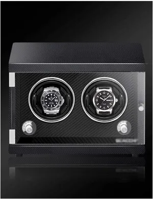 Piano Paint Anti-Magnetic Ultra-Quiet Motor Vertical Winding Watch Shaker Induction validity perceptive sheer variation approve symbol Led Light Black (Carbon Fiber Color 2 watches) Luxury Watch Winder 