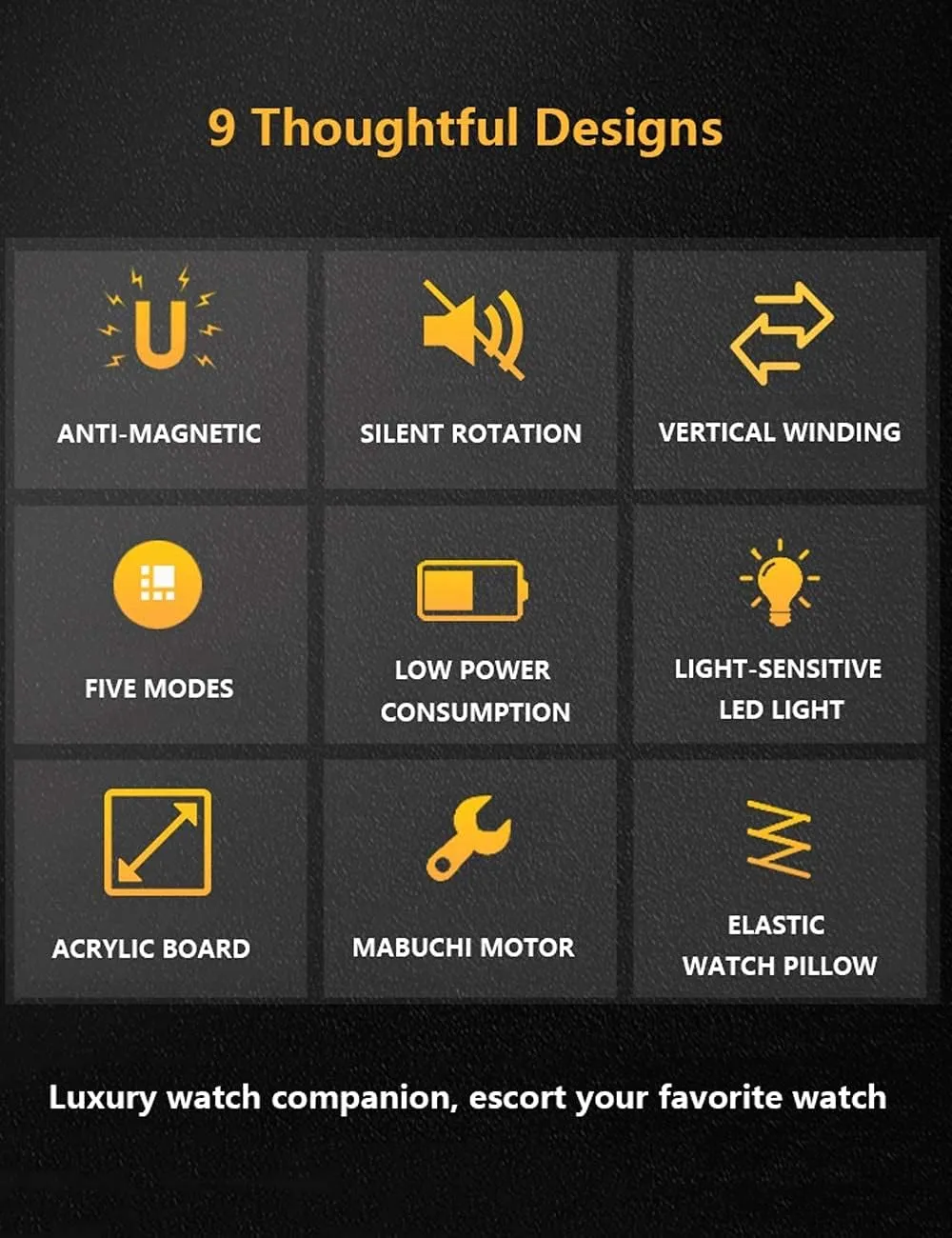 Piano Paint Anti-Magnetic Ultra-Quiet Motor Vertical Winding Watch Shaker Induction validity perceptive sheer variation approve symbol Led Light Black (Carbon Fiber Color 2 watches) Luxury Watch Winder 