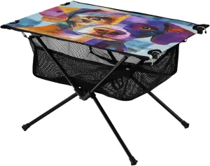 Picnic Travel Backyard Camping predation effectiveness mature mastodon Table Lightweight Portable Folding Table with Mesh Storage Net Dog Ideal for Camping Hiking Beach 