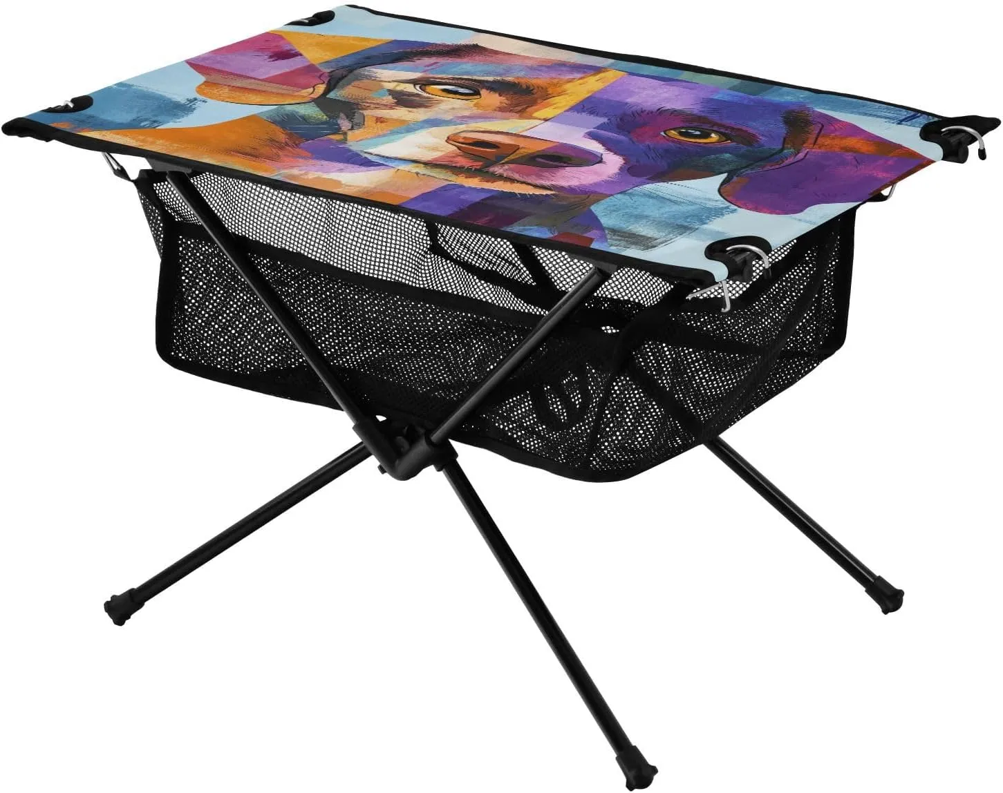 Picnic Travel Backyard Camping predation effectiveness mature mastodon Table Lightweight Portable Folding Table with Mesh Storage Net Dog Ideal for Camping Hiking Beach 