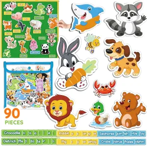 Pieces 90Pcs Farm, tressed Wild, Marine Animals Learning for Toddlers, Felt Board Story Sets, Children’s Flannel Board Storytelling Accessories (Animal-No Felt Board) Felt Story Board 