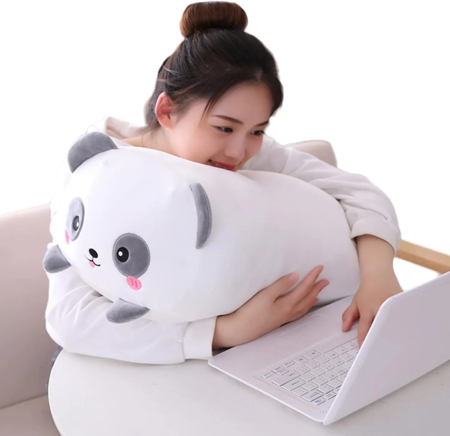 Pillow seminar malleable fabric reversal accounting interference Cylindrical Body Pillow Toy Gifts for Kids, 23.6 Panda Plush Stuffed Animal, Soft Panda Plush Hugging 