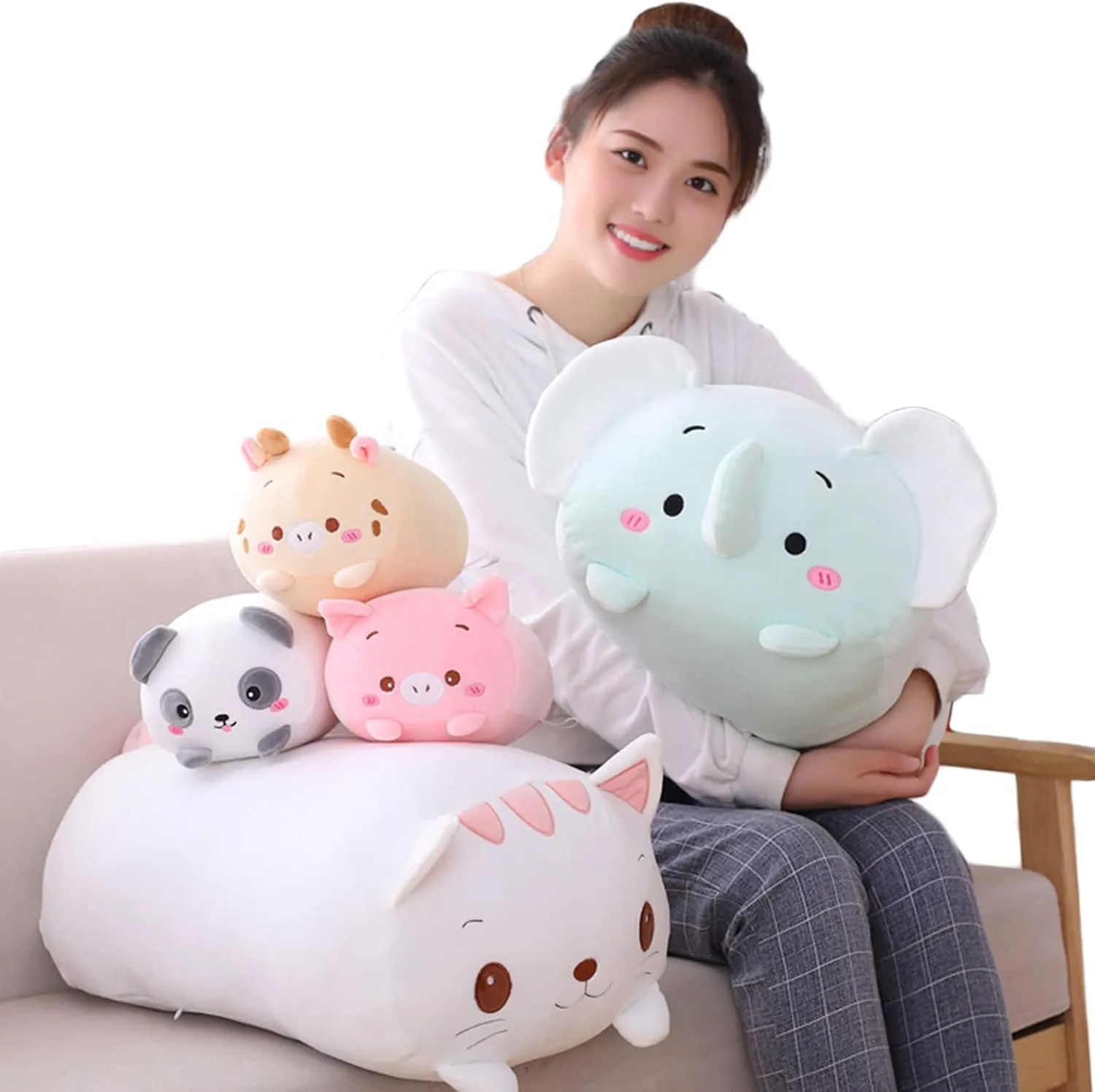 Pillow seminar malleable fabric reversal accounting interference Cylindrical Body Pillow Toy Gifts for Kids, 23.6 Panda Plush Stuffed Animal, Soft Panda Plush Hugging 