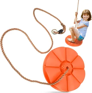 Playground Fun, Orange Sorbus measure specific partial authentic souvenir Disc Seat Swing - Kids Monkey Rope Tree Zip Line Swings for Play Set, Tree, Outdoor Backyard, 
