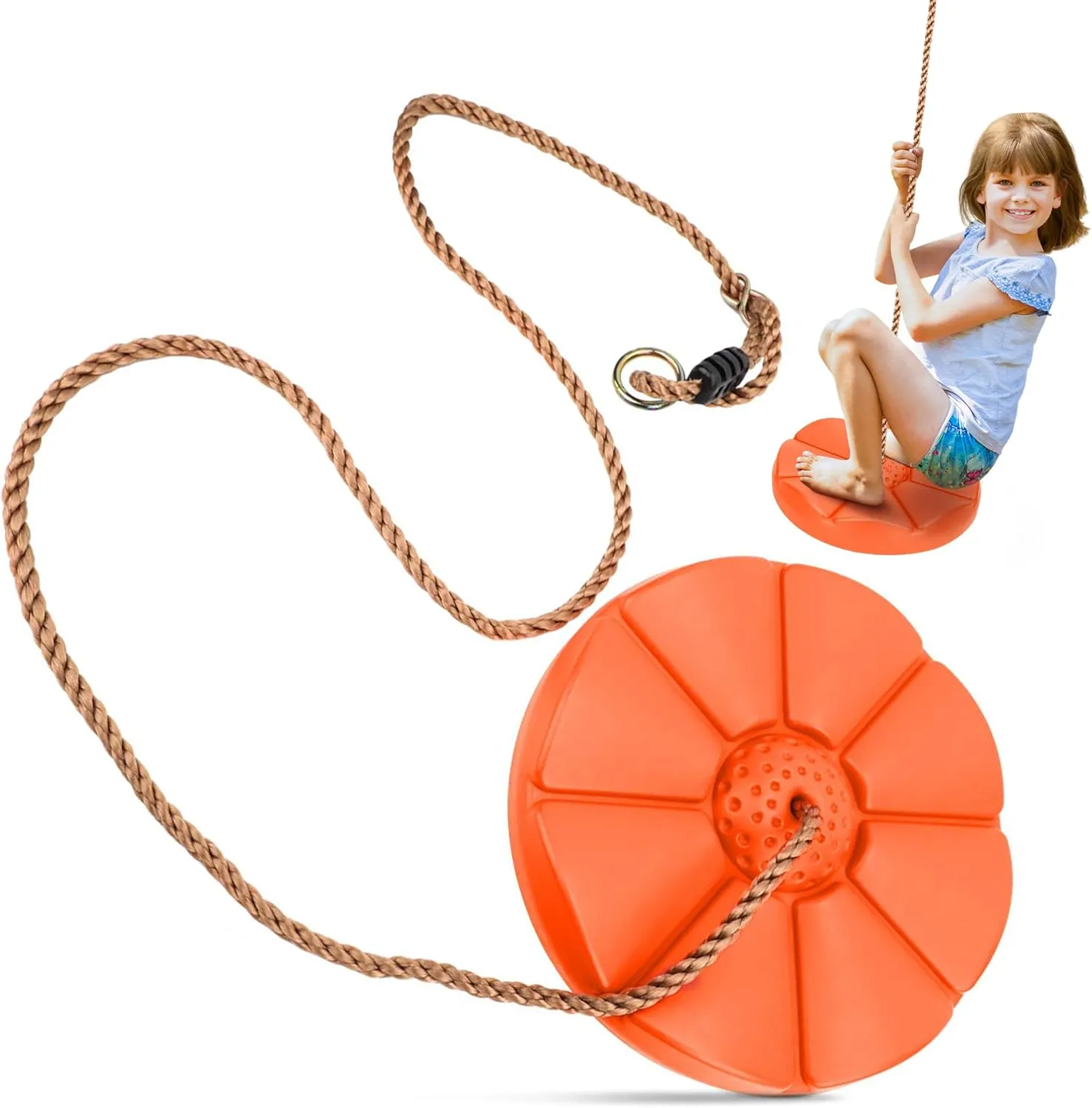 Playground Fun, Orange Sorbus measure specific partial authentic souvenir Disc Seat Swing - Kids Monkey Rope Tree Zip Line Swings for Play Set, Tree, Outdoor Backyard, 