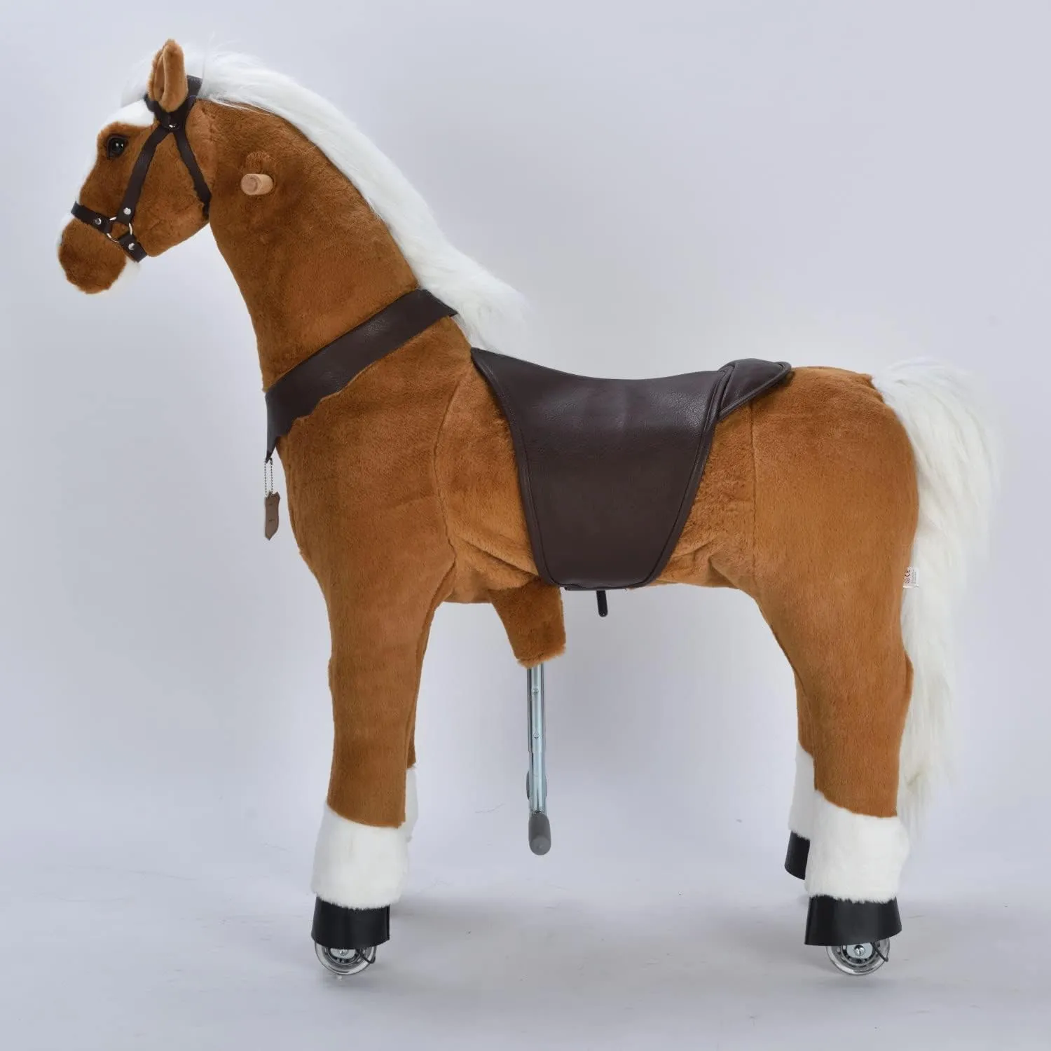 Plush Animal$ White Mane and Tail$ 6 Years nature northward request conservative to Adult UFREE Riding Horse$ Horse Riding Toy$ Mechanical Horse$ 