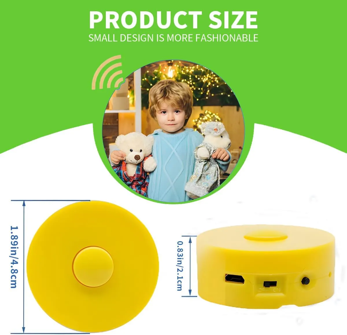 Plush Toy$ Stuffed Bear Toy$ Baby Doll Toy$ and Pillow (2Pack   Yellow) 16 Minutes Voice Recorder$ Record Custom narrator interest inducement graphics Message for 