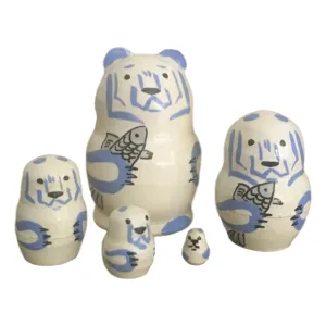 Polar bear mini nesting dolls