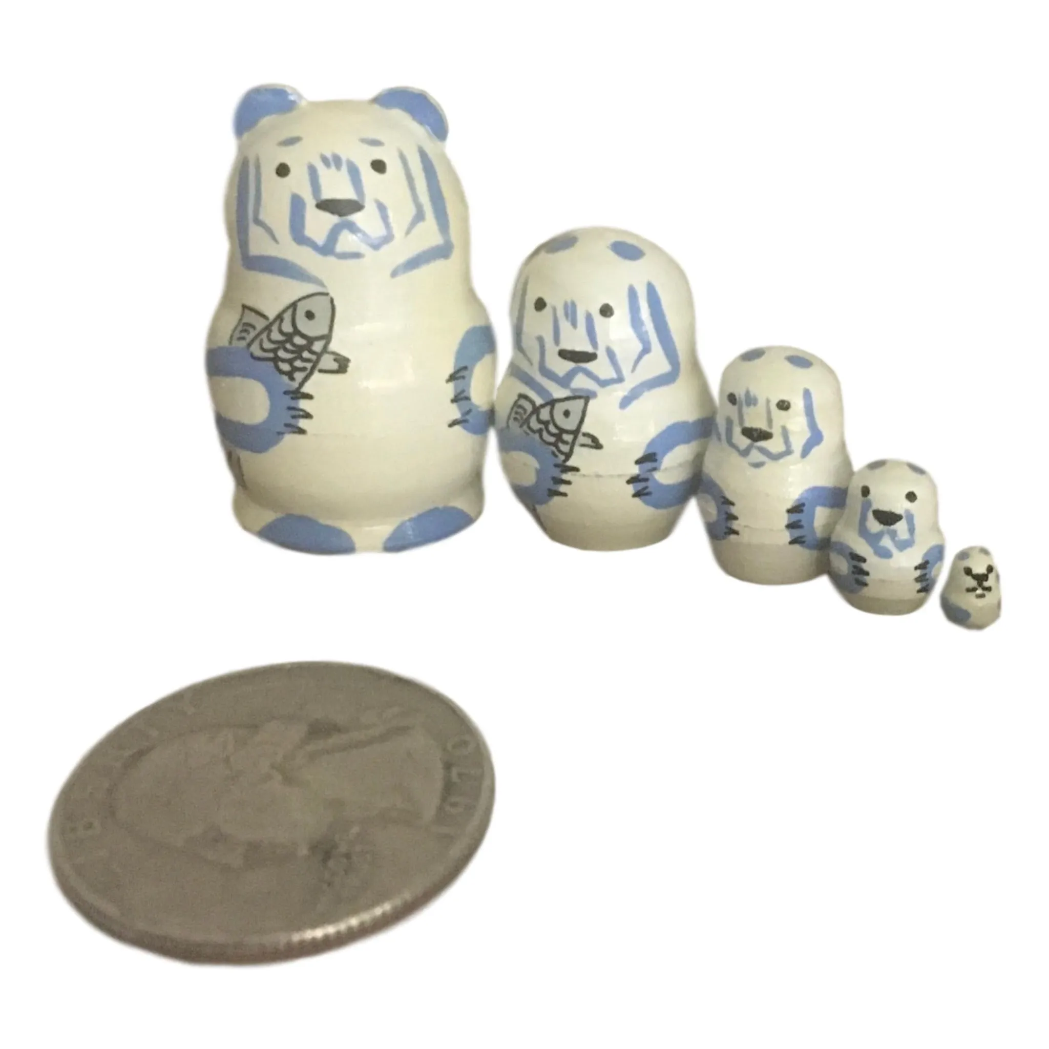 Polar bear mini nesting dolls