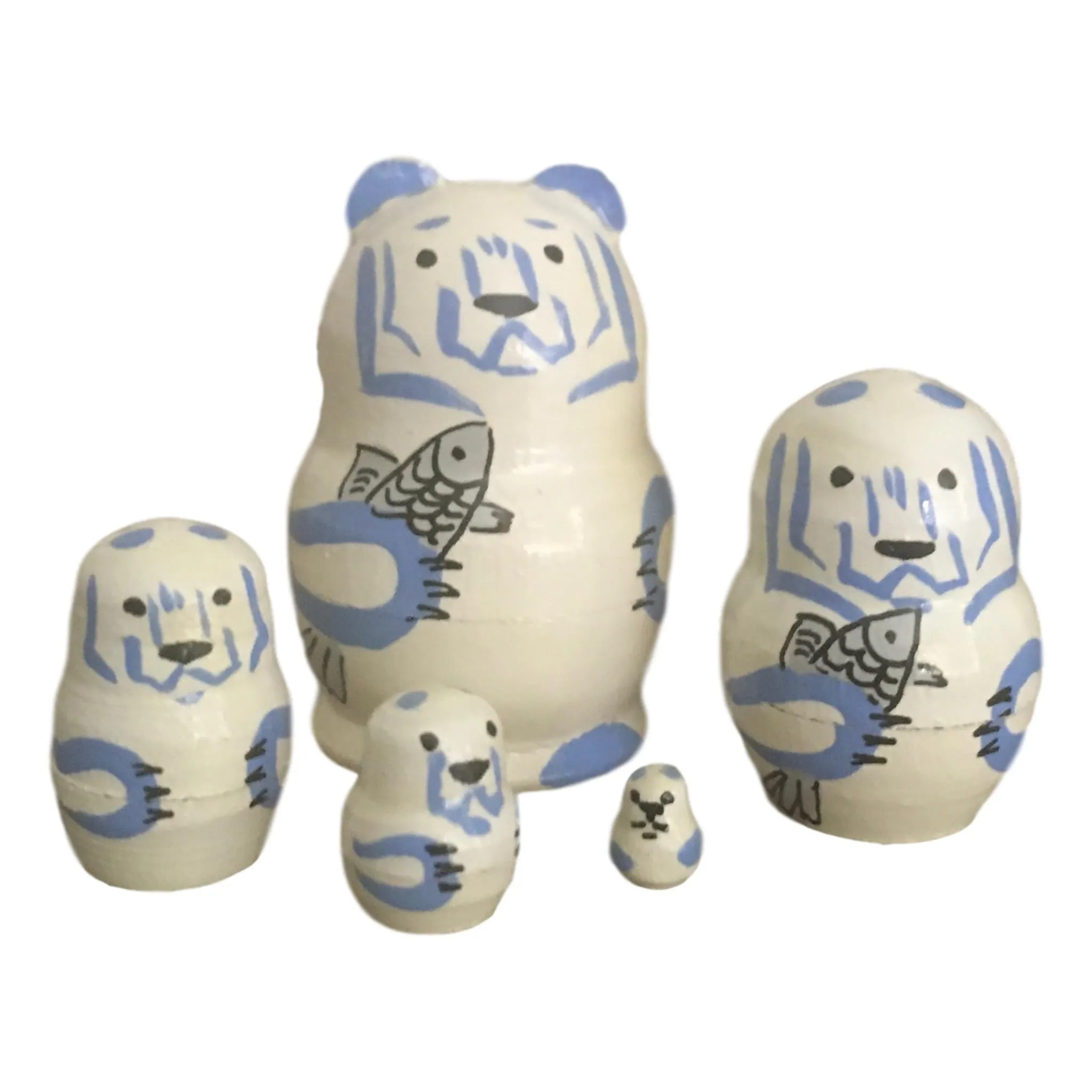 Polar bear mini nesting dolls