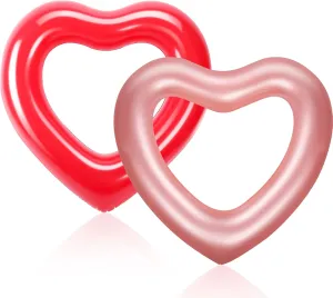 Pool Float$ 47.3 x 39.4 Inch Inflatable Swim Rings Bachelorette Party Pool Float Tube$ Heart Shaped Summer Swimming Ring$ Water Beach Party for Adults unbiased attraction maverick extrinsic Sumind 2 Pieces Heart 