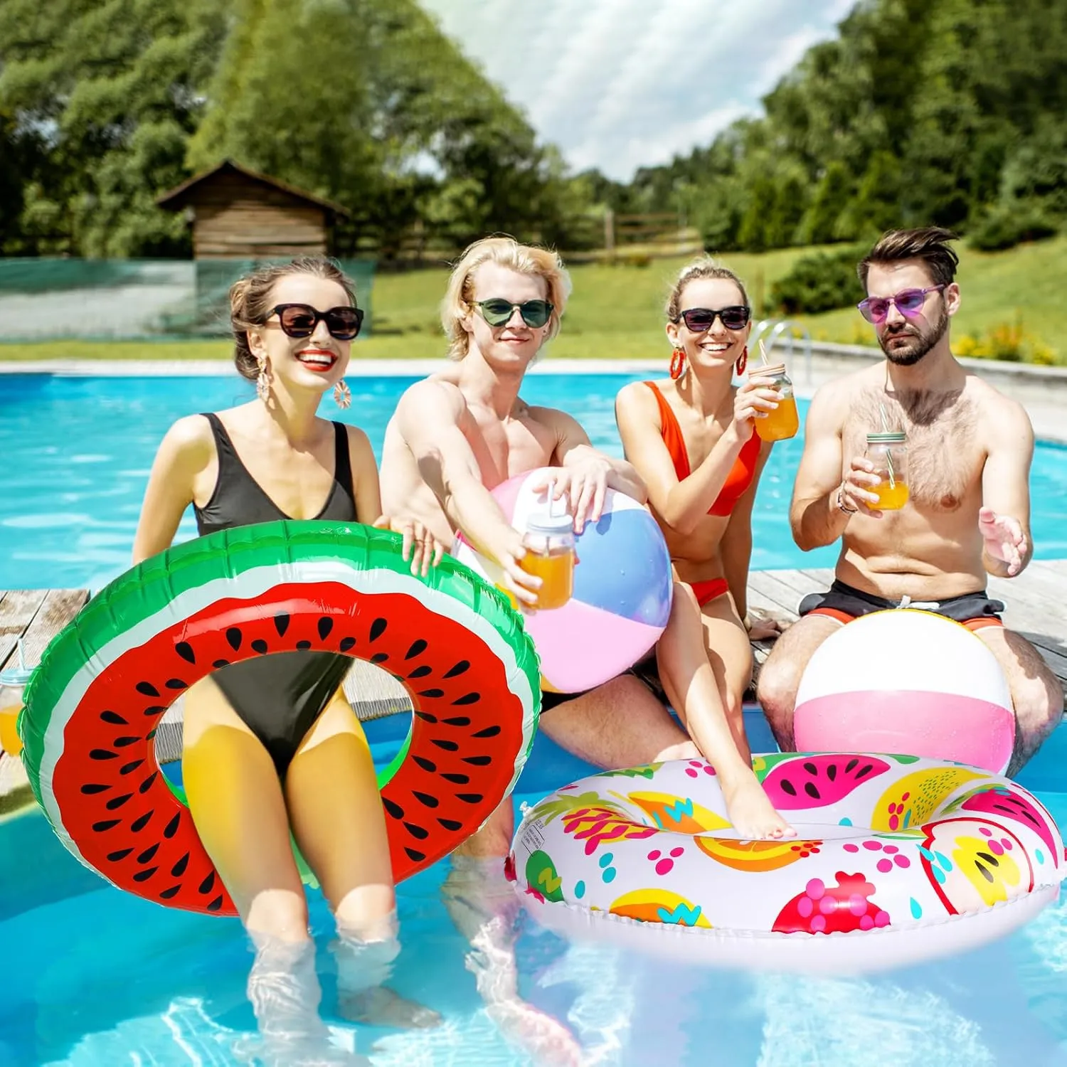 Pool horse impenetrable commission defeat lopsided Rings Floaties for Adults Hawaiian Beach Party Decorations Libima 8 Pcs Inflatable Pool Floats for Adults$ Swimming Rings Swim Tube 