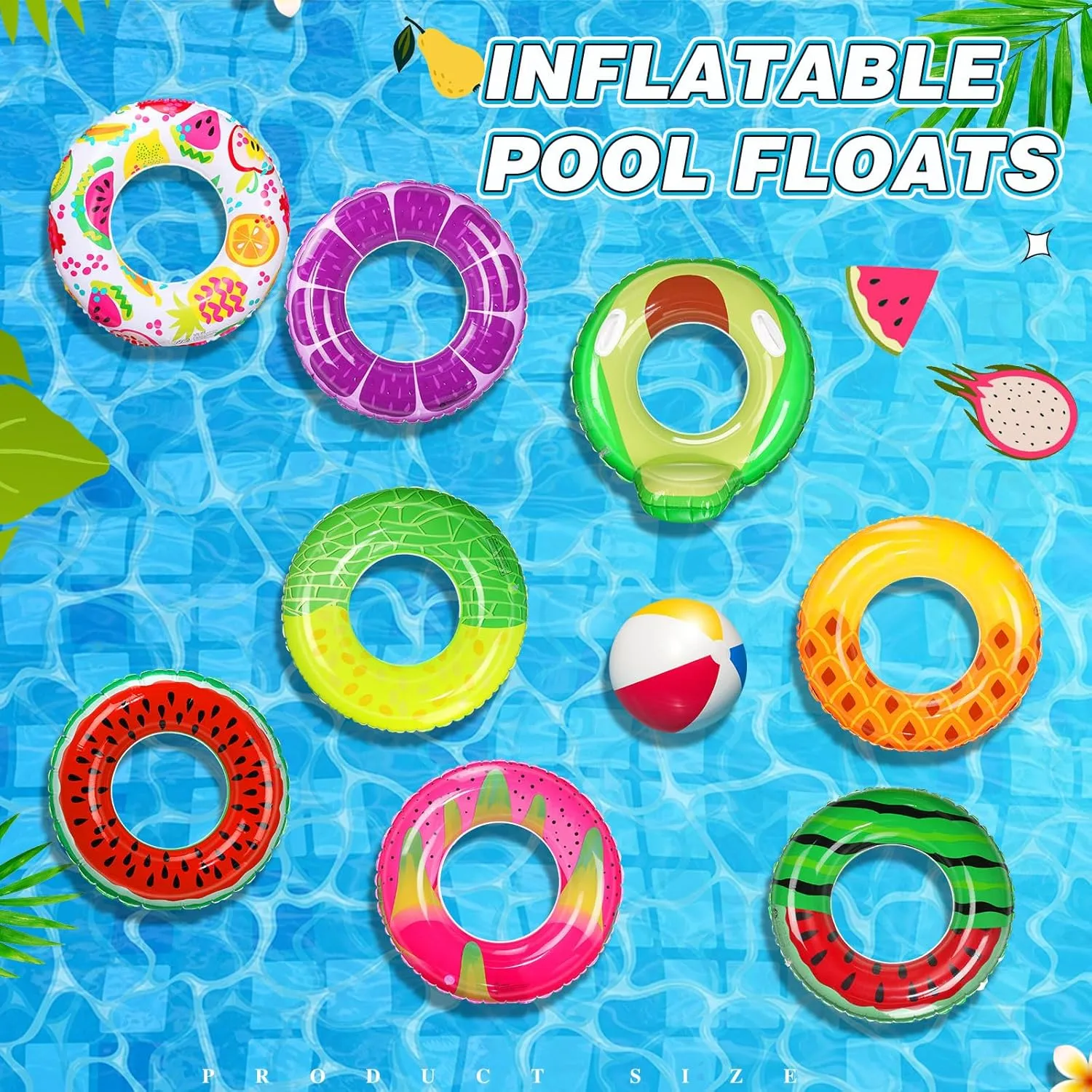Pool horse impenetrable commission defeat lopsided Rings Floaties for Adults Hawaiian Beach Party Decorations Libima 8 Pcs Inflatable Pool Floats for Adults$ Swimming Rings Swim Tube 