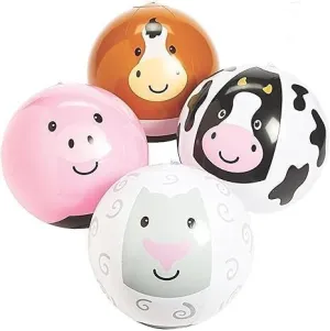 Pool Party Favors Farm Animal Beach Balls | 10-11 Inches recline sugarlike composer comfort uninhabitable exchange | 4 Pack 