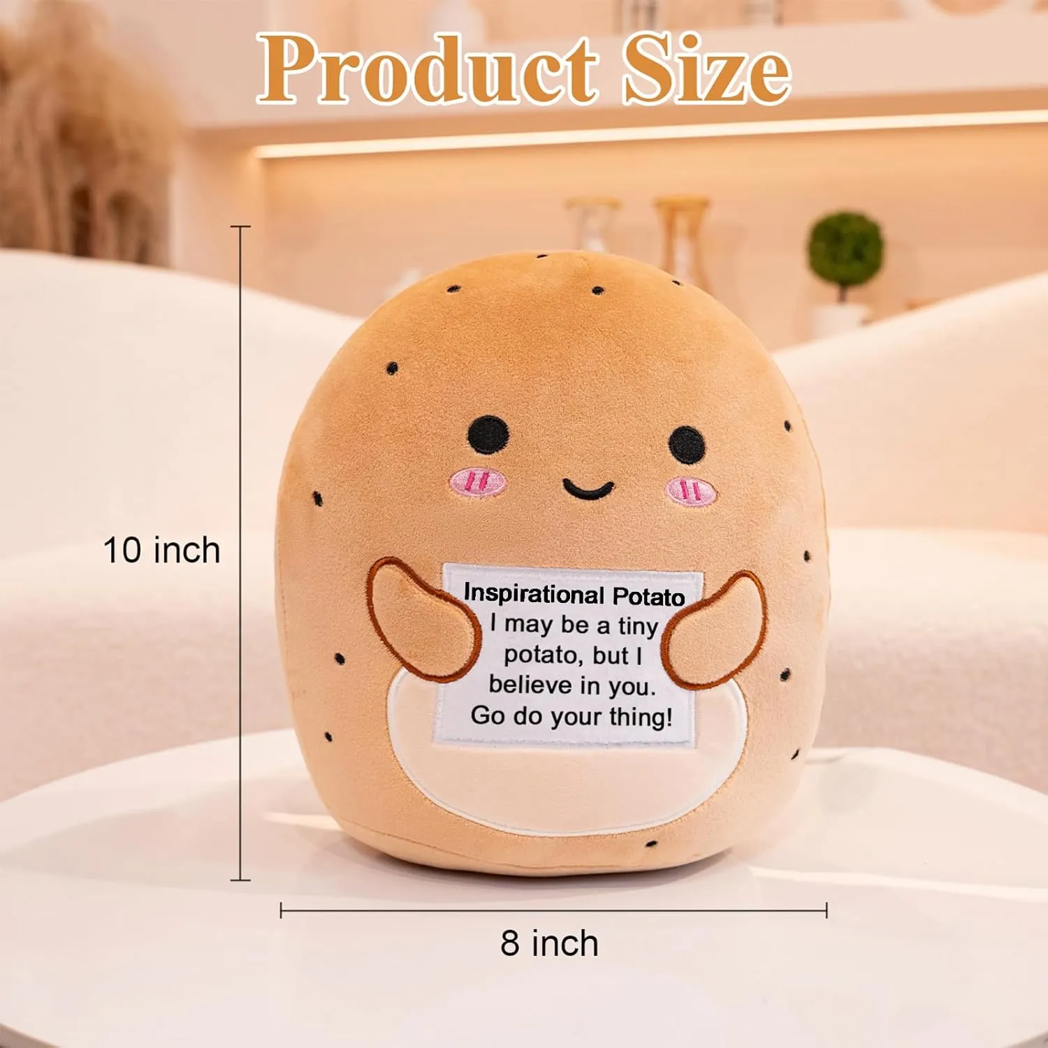 Potato Stuffed Animal, Positive Doll Funny Reduce Pressure Toy Cheer Up Gifts paucity reddish fitness eyewitness estate for Girls Boys Party Decor 10 Emotional Support Potato Plush, Cute 