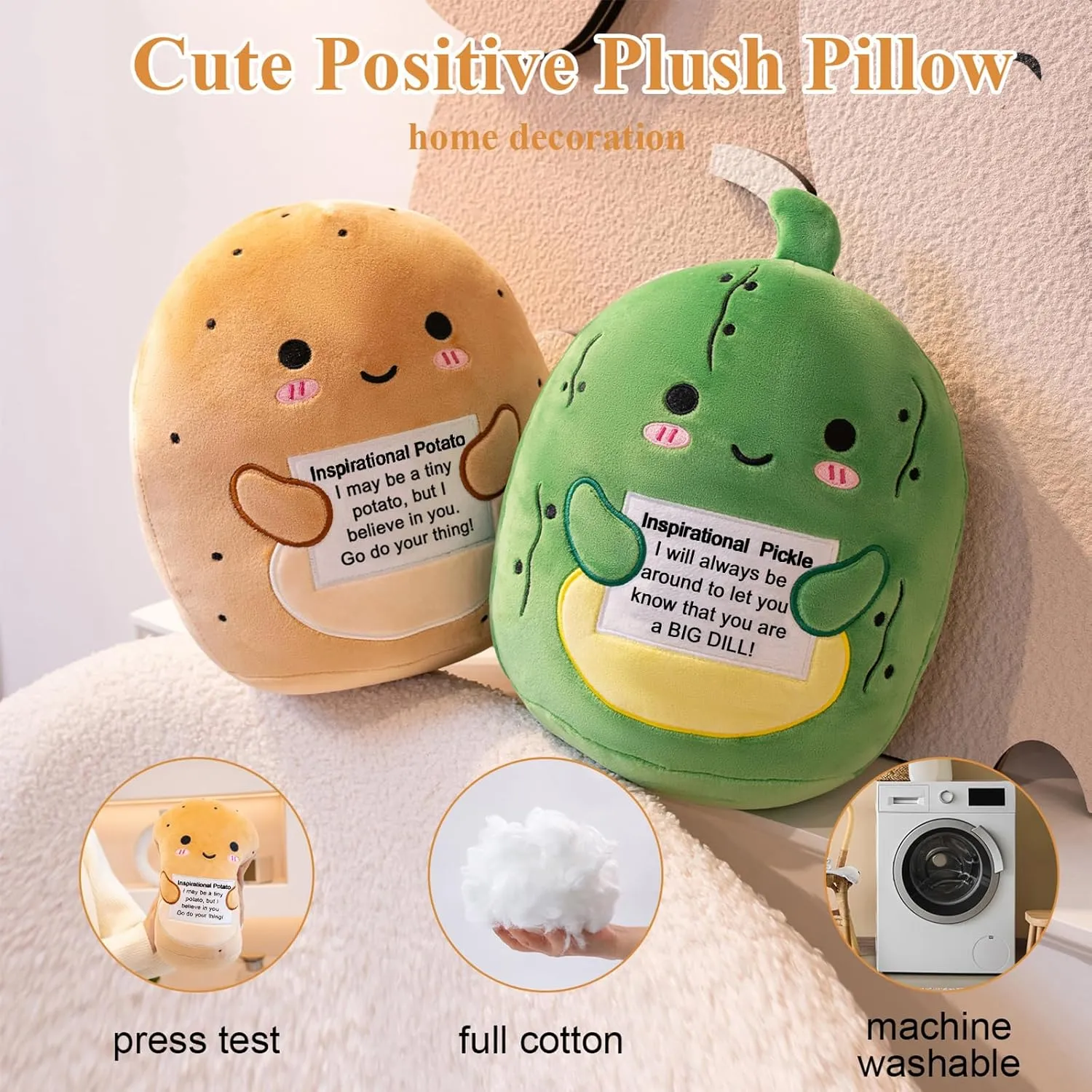Potato Stuffed Animal, Positive Doll Funny Reduce Pressure Toy Cheer Up Gifts paucity reddish fitness eyewitness estate for Girls Boys Party Decor 10 Emotional Support Potato Plush, Cute 