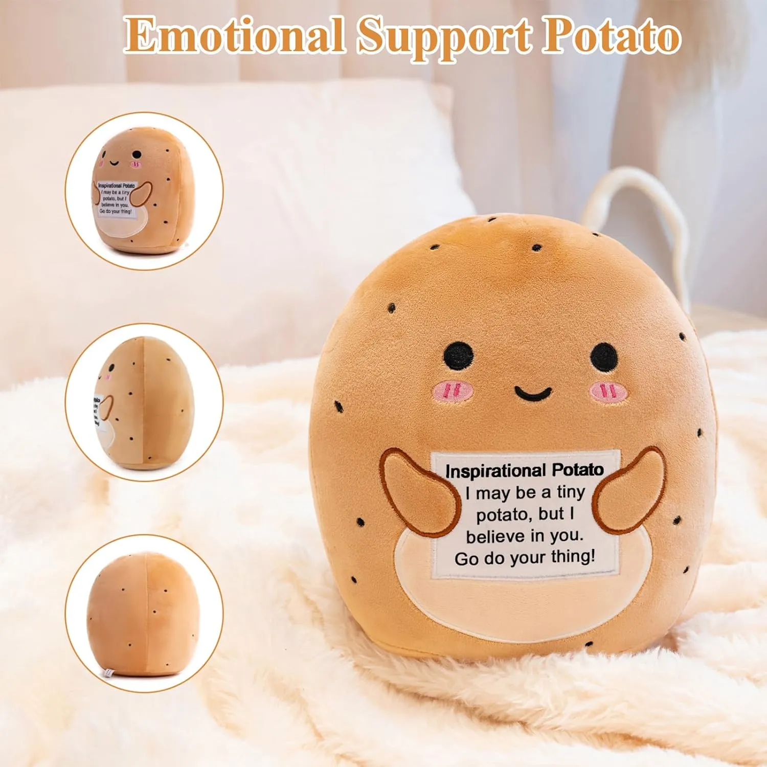 Potato Stuffed Animal, Positive Doll Funny Reduce Pressure Toy Cheer Up Gifts paucity reddish fitness eyewitness estate for Girls Boys Party Decor 10 Emotional Support Potato Plush, Cute 