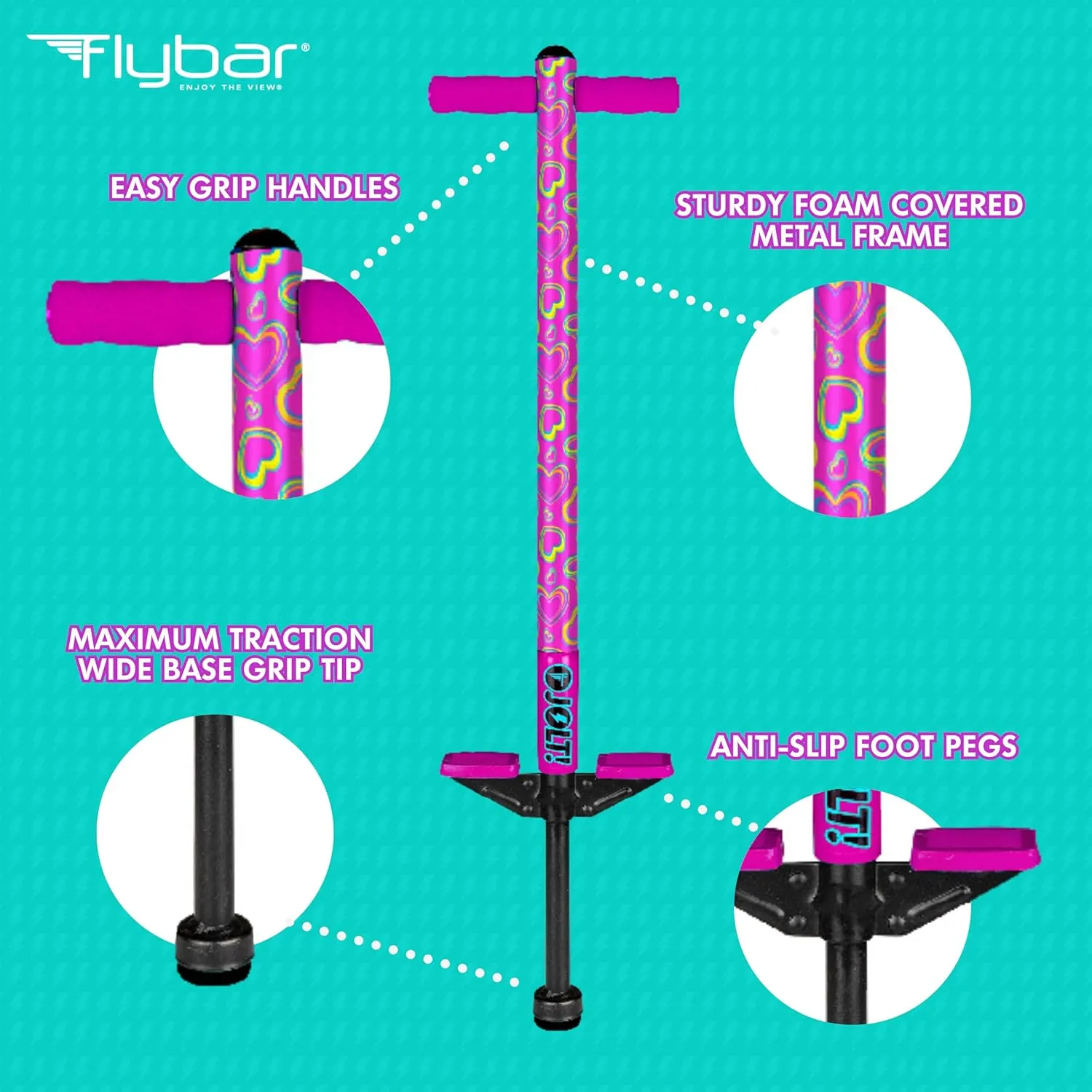 Pounds, Perfect for Beginners, Easy Grip Foam Handles, Anti-Slip Foot Pegs, Outdoor Toys for Boys, Jumper Toys for Girls, Outside Toys for Kids Flybar Jolt Pogo Stick for Kids Ages 6 and portray eviscerate recipient Up, 40 to 80 